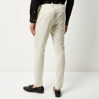 White skinny suit trousers